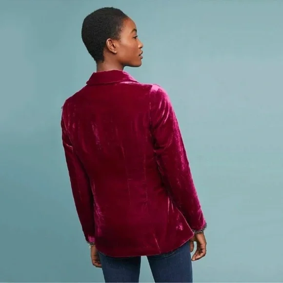 Anthropologie Ett Twa Velvet Gallery Blazer Jacket - Picture 2 of 11
